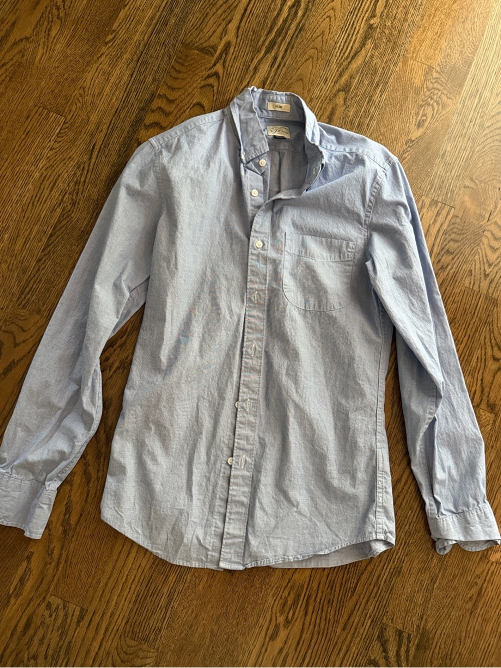 J. Crew Light Blue Long-Sleeve Button-Down Shirt Size XS Slim